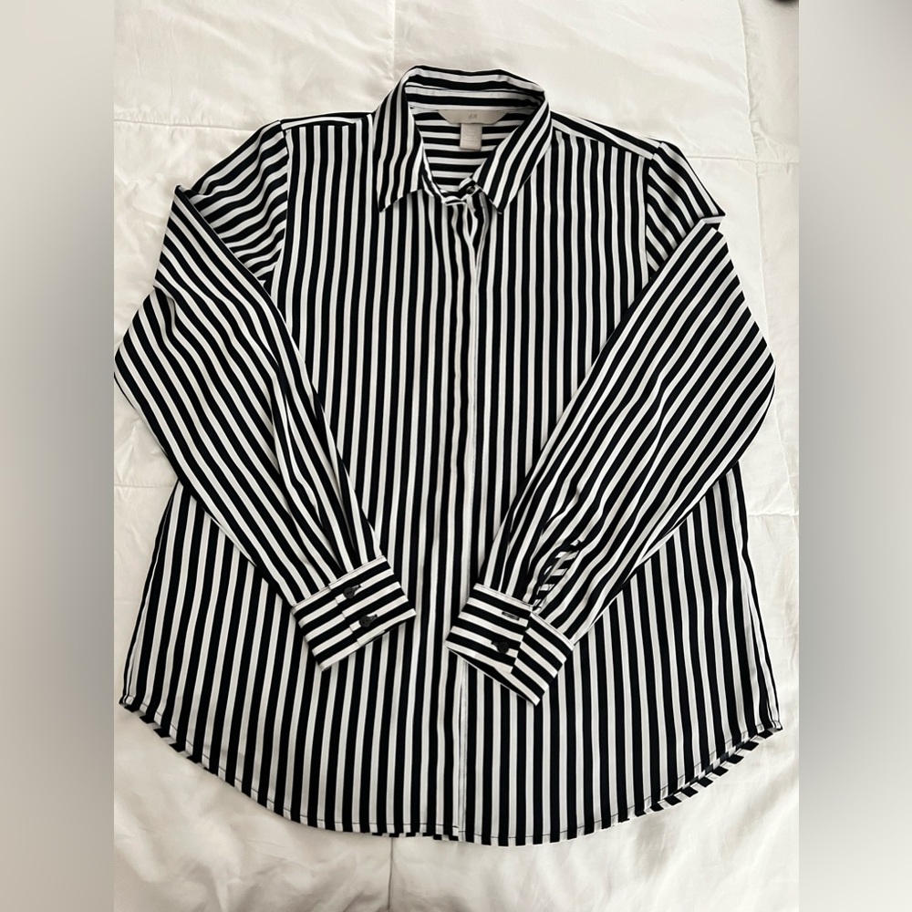 H&M Striped Button Down Blouse - Size 6 - Great condition